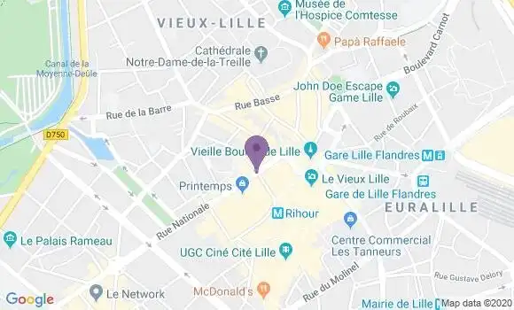 Localisation Banque Postale Agence de Lille Nationale