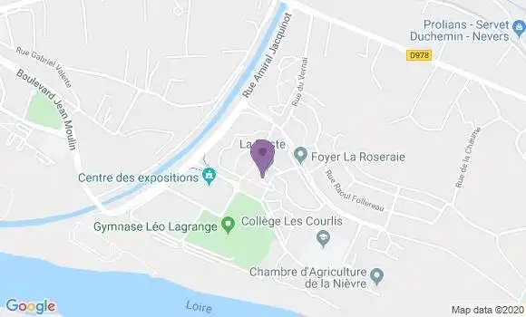 Localisation Banque Postale Agence de Nevers Courlis