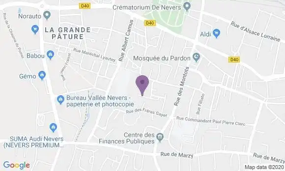 Localisation Banque Postale Agence de Nevers Montots