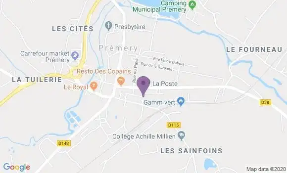 Localisation Banque Postale Agence de Prémery