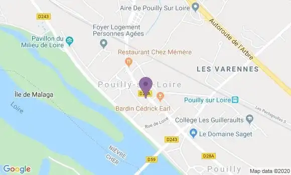 Localisation Banque Postale Agence de Pouilly sur Loire