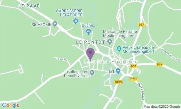 Localisation Banque Postale Agence de Moulins Engilbert