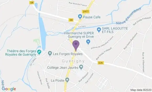 Localisation Banque Postale Agence de Guérigny