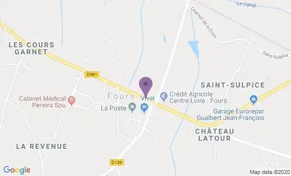 Localisation Banque Postale Agence de Fours