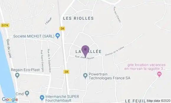 Localisation Banque Postale Agence de Fourchambault