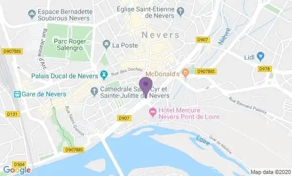 Localisation Banque Postale Agence de Coulanges lès Nevers