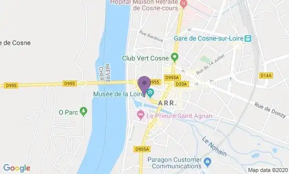 Localisation Banque Postale Agence de Cosne Cours sur Loire