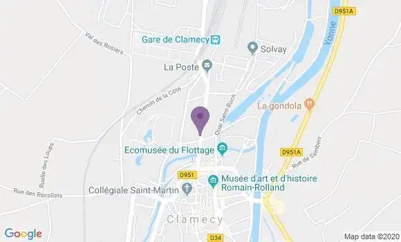 Localisation Banque Postale Agence de Clamecy