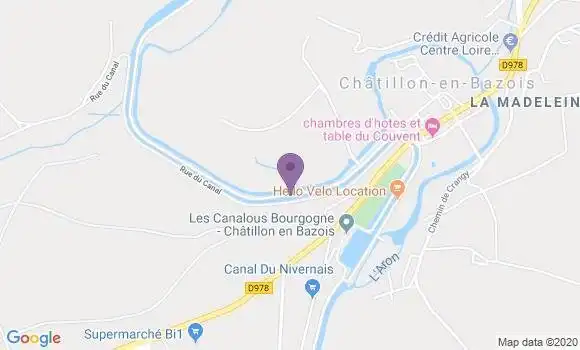 Localisation Banque Postale Agence de Châtillon en Bazois