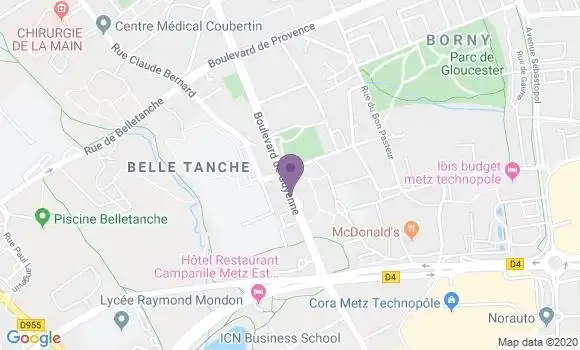 Localisation Banque Postale Agence de Metz Haut de Blémont