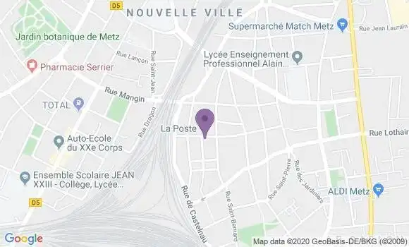 Localisation Banque Postale Agence de Metz Sablon