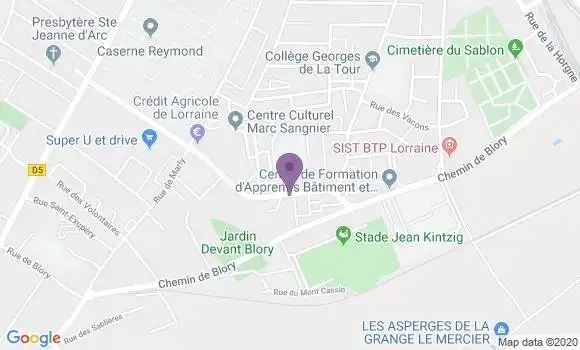 Localisation Banque Postale Agence de Montigny lès Metz Jeanne d