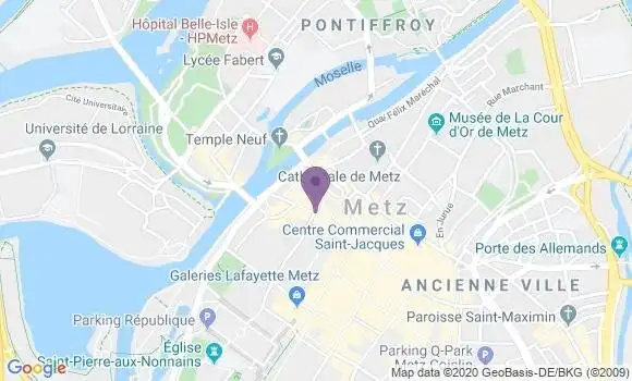 Localisation Banque Postale Agence de Metz les Halles