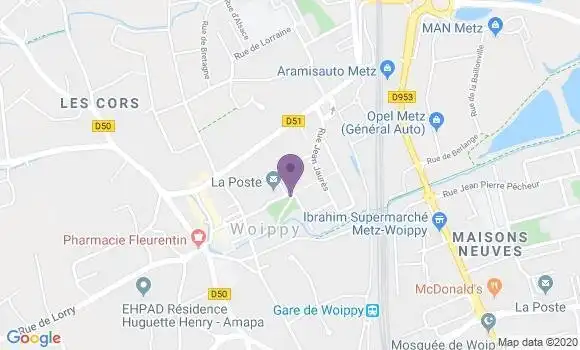 Localisation Banque Postale Agence de Woippy
