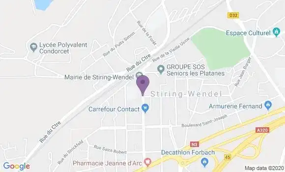 Localisation Banque Postale Agence de Stiring Wendel