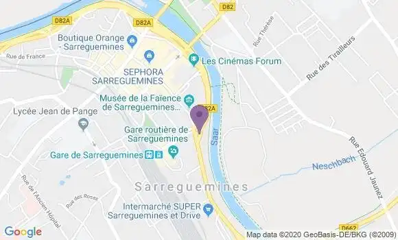 Localisation Banque Postale Agence de Sarreguemines