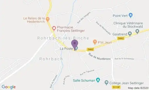 Localisation Banque Postale Agence de Rohrbach lès Bitche
