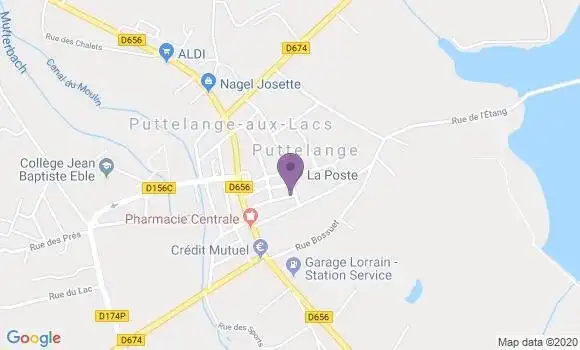 Localisation Banque Postale Agence de Puttelange aux Lacs