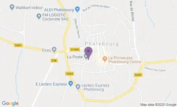 Localisation Banque Postale Agence de Phalsbourg
