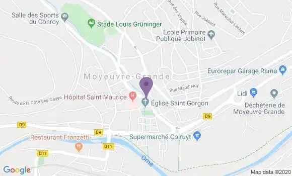 Localisation Banque Postale Agence de Moyeuvre Grande