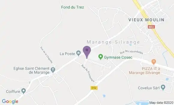 Localisation Banque Postale Agence de Marange Silvange