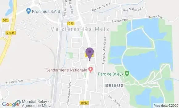 Localisation Banque Postale Agence de Maizières lès Metz