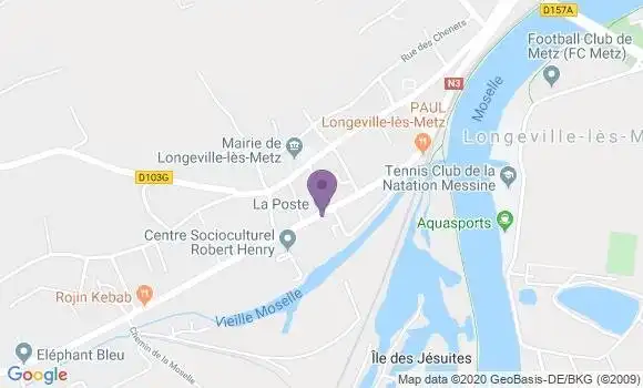Localisation Banque Postale Agence de Longeville lès Metz