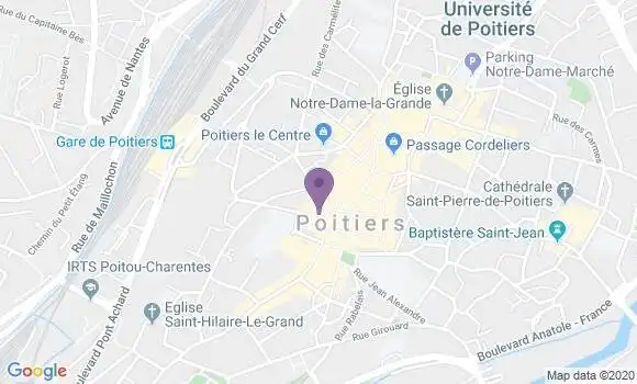 Localisation LCL Agence de Poitiers