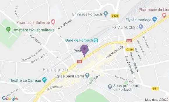Localisation Banque Postale Agence de Forbach