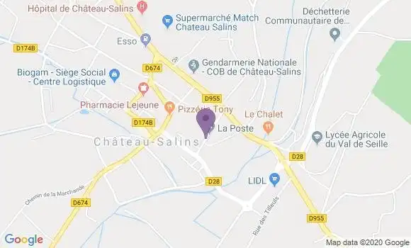 Localisation Banque Postale Agence de Château Salins