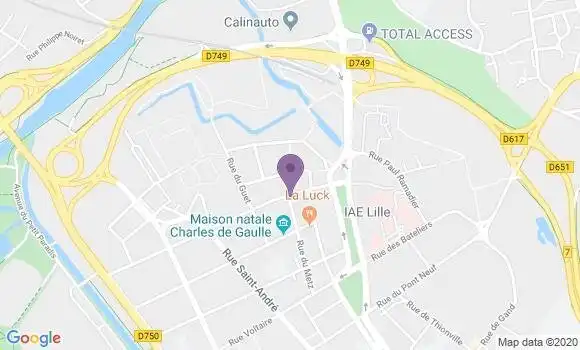 Localisation LCL Agence de Lille Vieux Lille