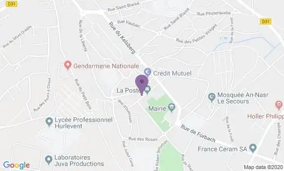Localisation Banque Postale Agence de Behren lès Forbach