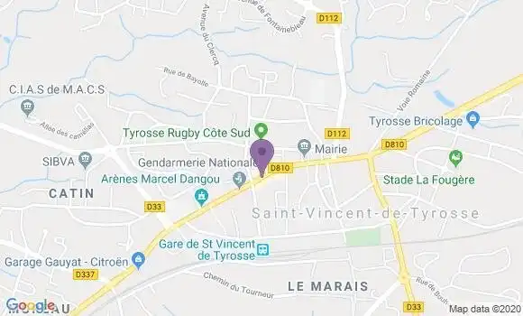 Localisation LCL Agence de Saint Vincent de Tyrosse