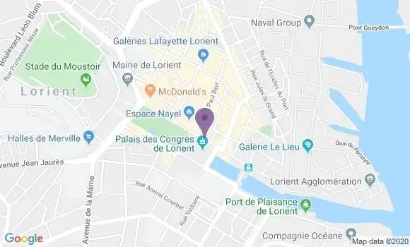 Localisation Banque Postale Agence de Lorient Quai des Indes