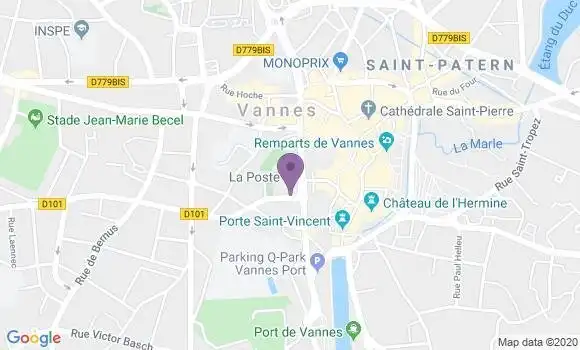 Localisation Banque Postale Agence de Vannes
