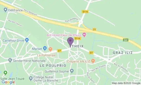 Localisation Banque Postale Agence de Theix