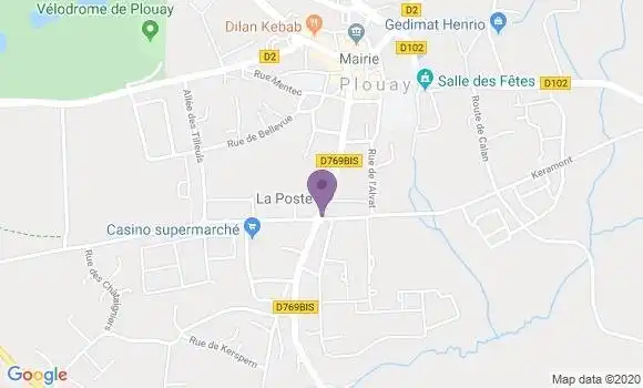 Localisation Banque Postale Agence de Plouay
