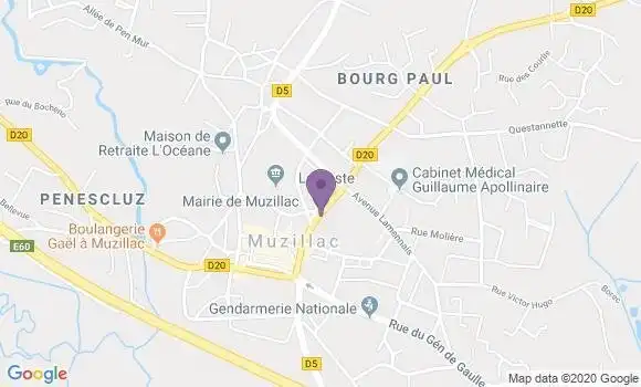Localisation Banque Postale Agence de Muzillac