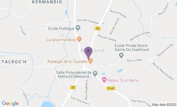 Localisation Banque Postale Agence de Melrand