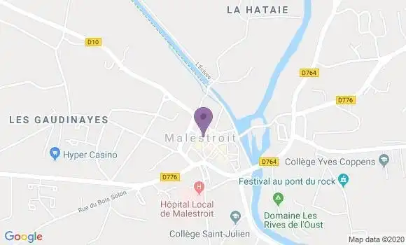 Localisation Banque Postale Agence de Malestroit