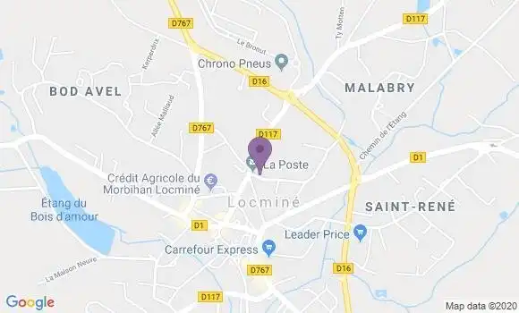 Localisation Banque Postale Agence de Locminé