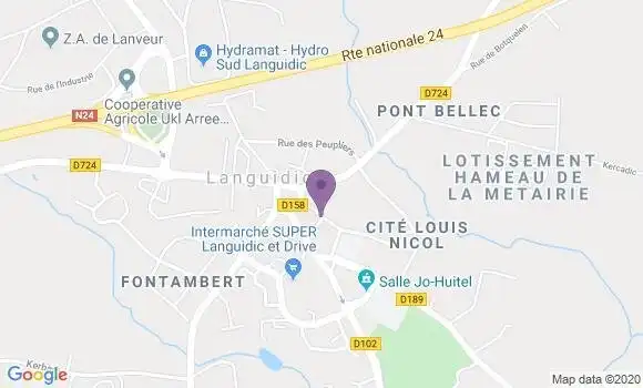 Localisation Banque Postale Agence de Languidic