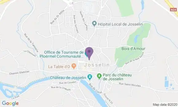 Localisation Banque Postale Agence de Josselin