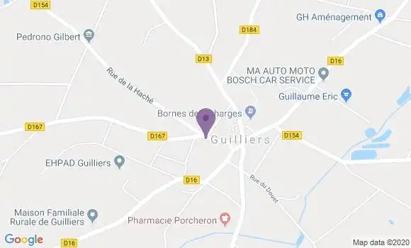 Localisation Banque Postale Agence de Guilliers