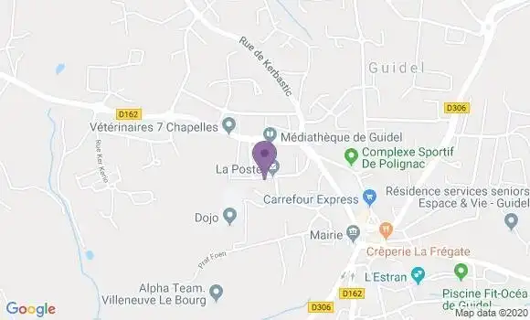 Localisation Banque Postale Agence de Guidel