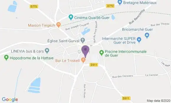 Localisation Banque Postale Agence de Guer