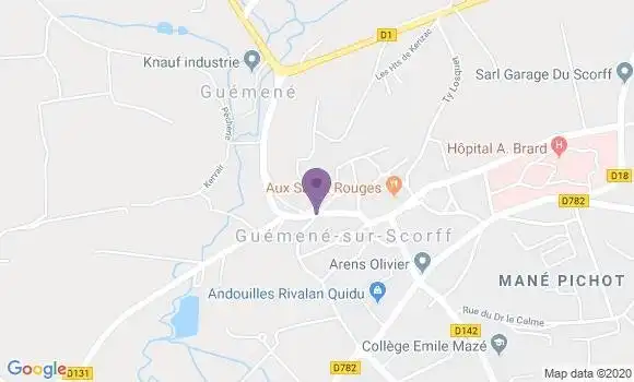 Localisation Banque Postale Agence de Guémené sur Scorff