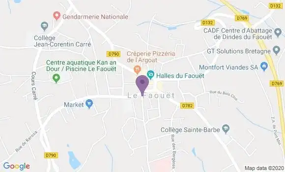 Localisation Banque Postale Agence de Le Faouët