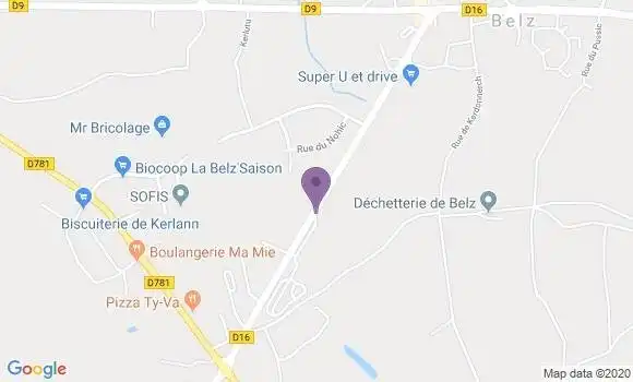 Localisation Banque Postale Agence de Belz