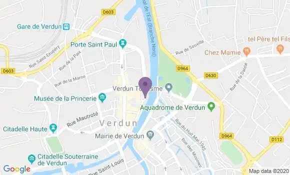 Localisation Banque Postale Agence de Verdun
